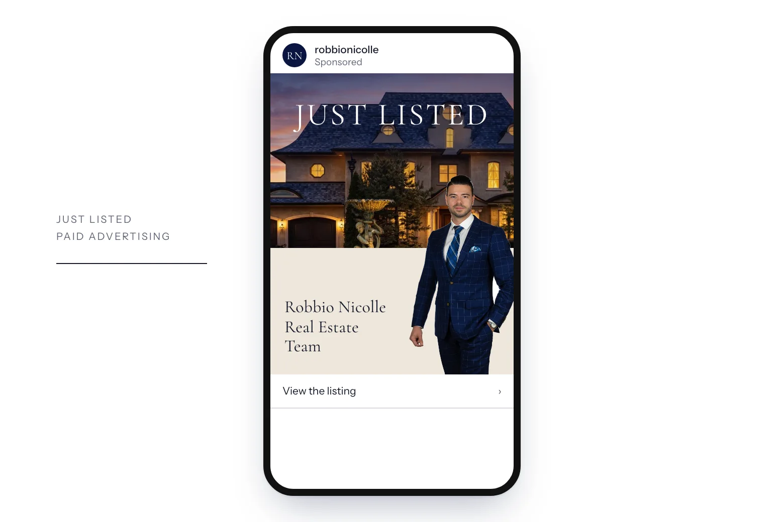 A sponsored Just Listed post