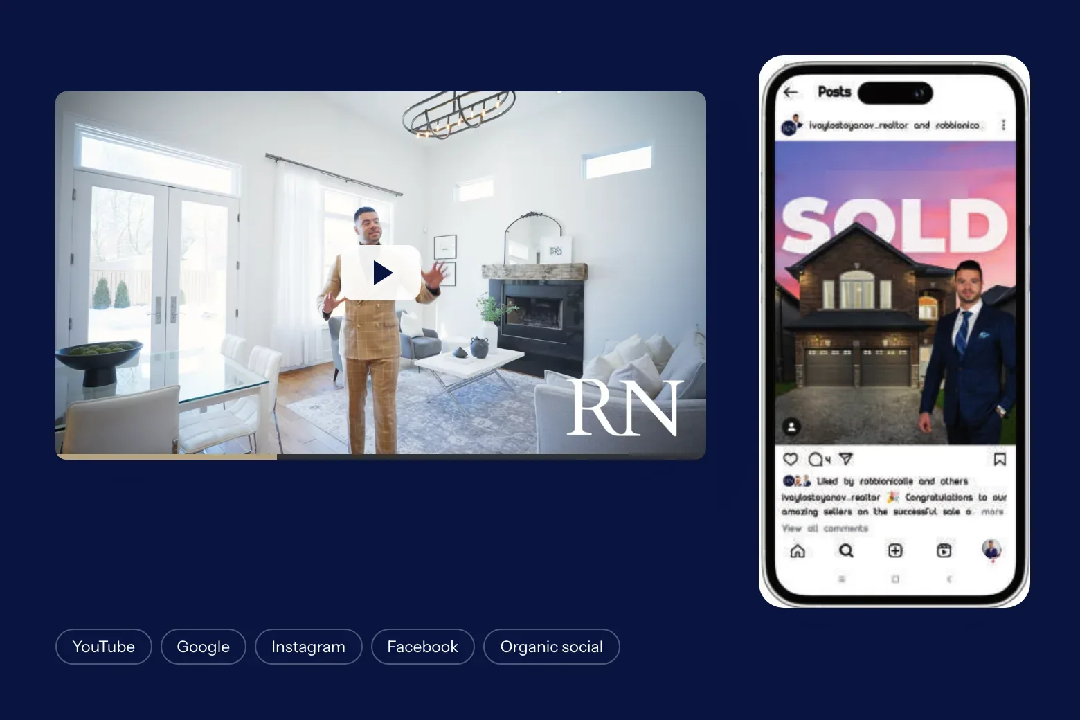A walk-through video with Ivaylo and a SOLD post on Instagram